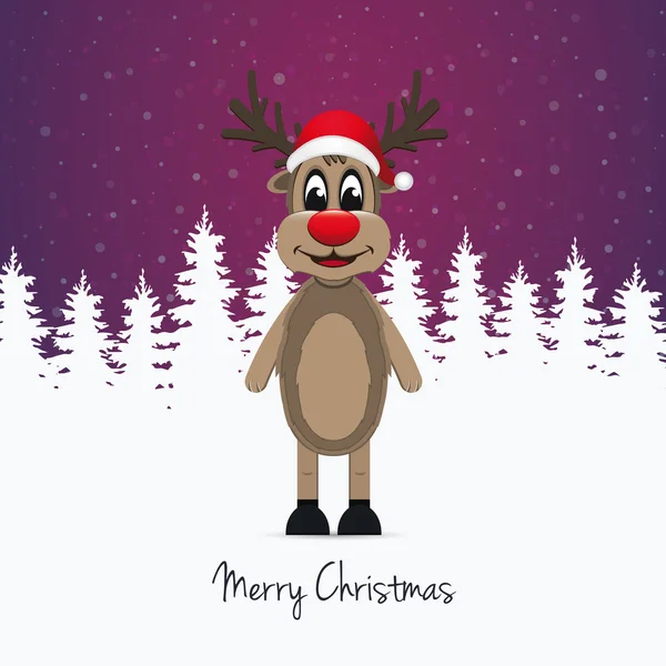 Rentier Weihnachtsmann Winter Hintergrund — Stockfoto