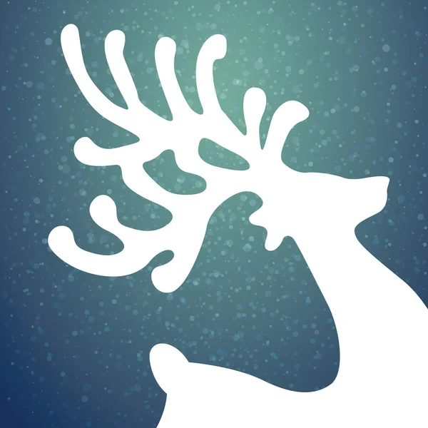 Reindeer winter background stars and snow — Stock Photo, Image