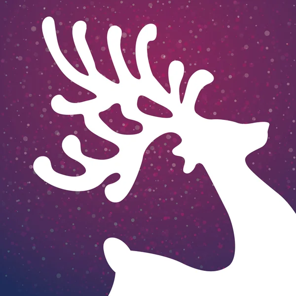 Reindeer winter background stars and snow — Stock Photo, Image