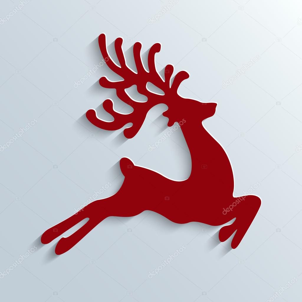 Red reindeer fly background