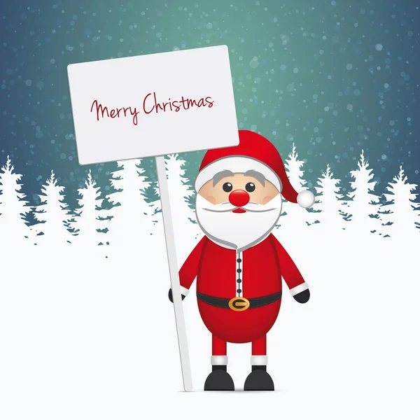 Santa claus tenir signe joyeux Noël — Image vectorielle