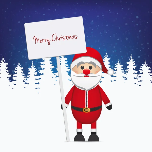 Santa claus tenir signe joyeux Noël — Image vectorielle