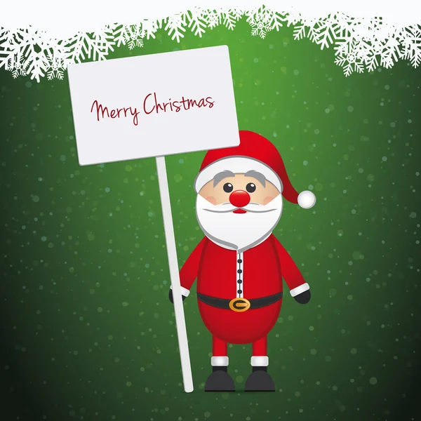 Santa claus hold sign merry christmas — Stock Photo, Image