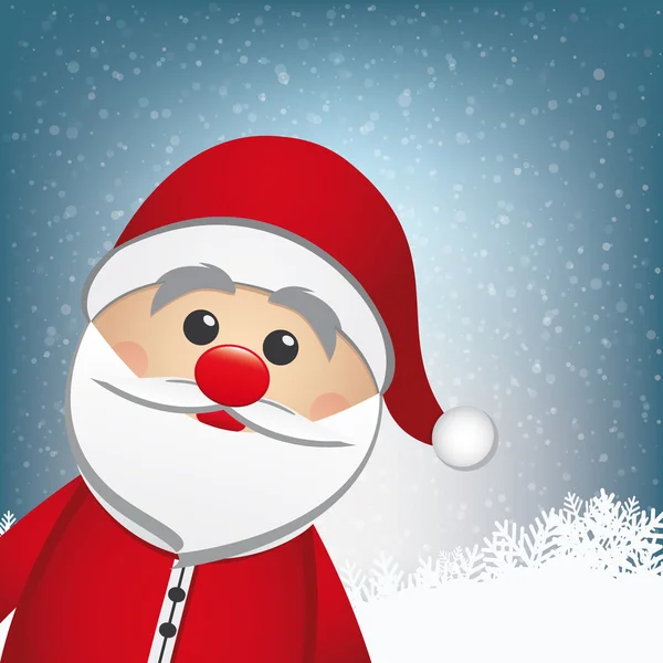 Santa claus besneeuwde winterlandschap — Stockvector