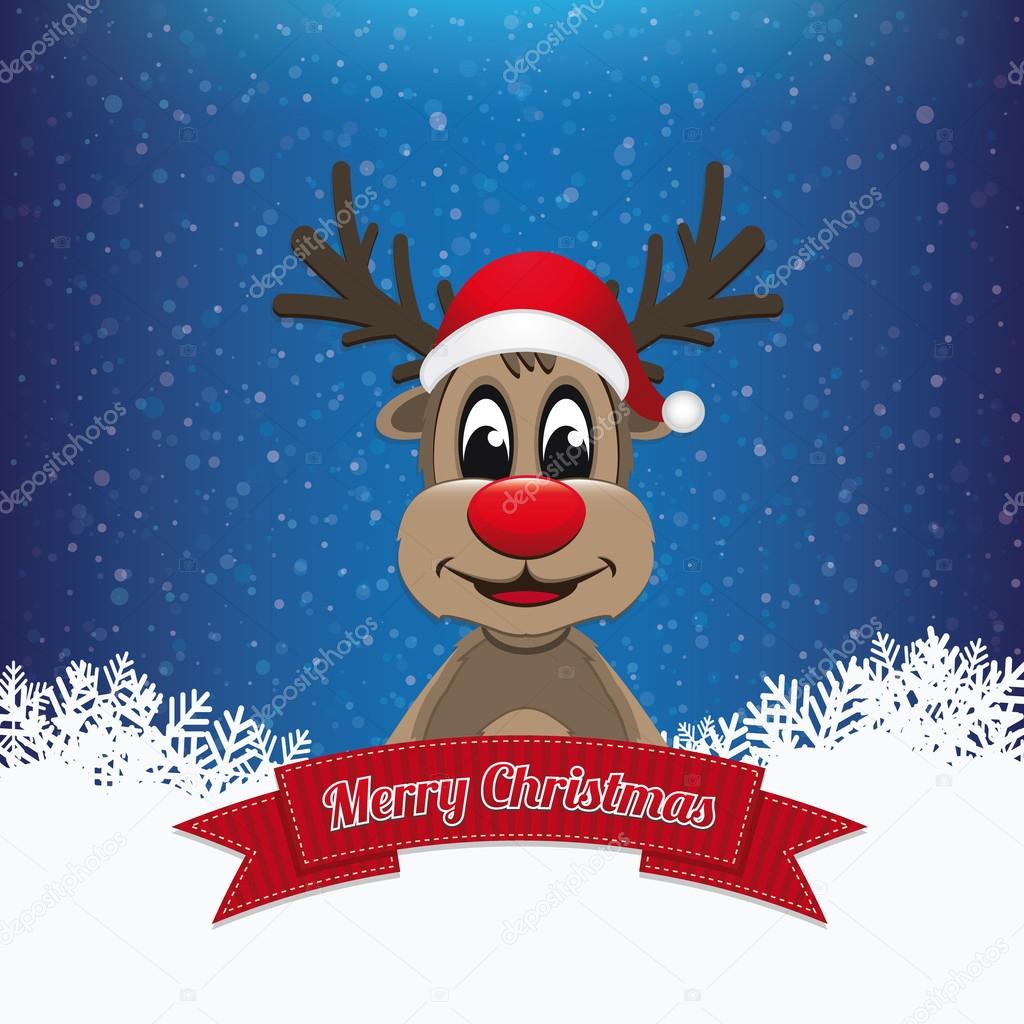 reindeer ribbon merry christmas