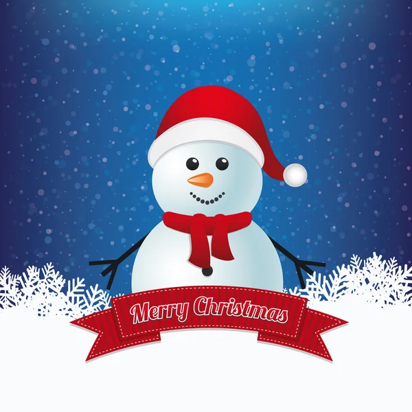Снеговик зимнее Рождество — стоковый вектор