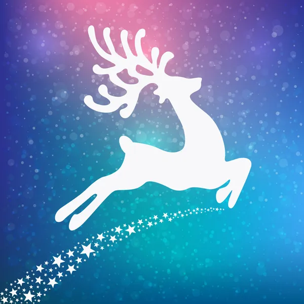 Reindeer colorful winter background — Stock Vector
