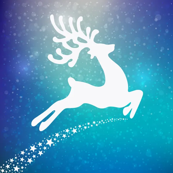 Reindeer colorful winter background — Stock Vector