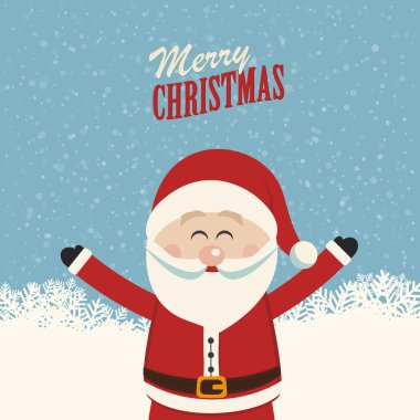 Noel Baba mutlu dalga eller