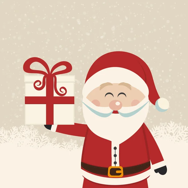 Santa claus hold christmas gift — Stock Vector