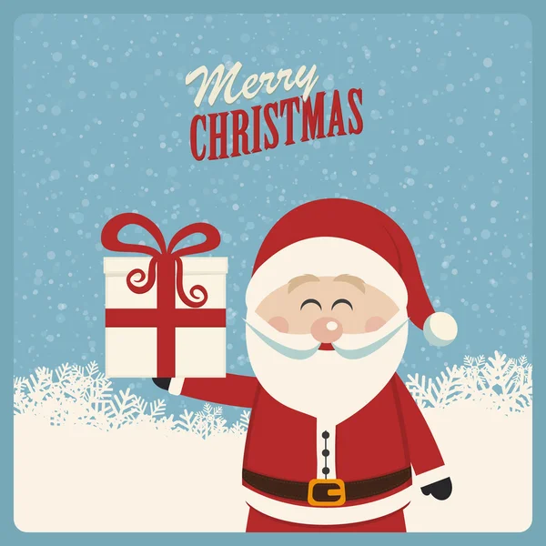 Santa claus houden de gift van Kerstmis — Stockvector