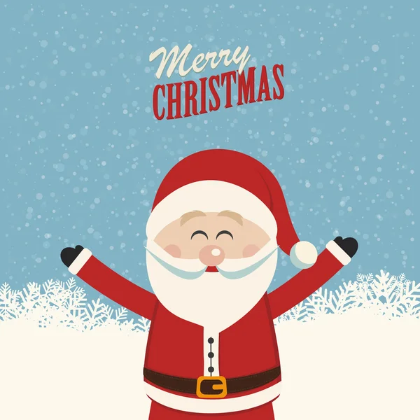 Santa claus feliz ola manos — Vector de stock