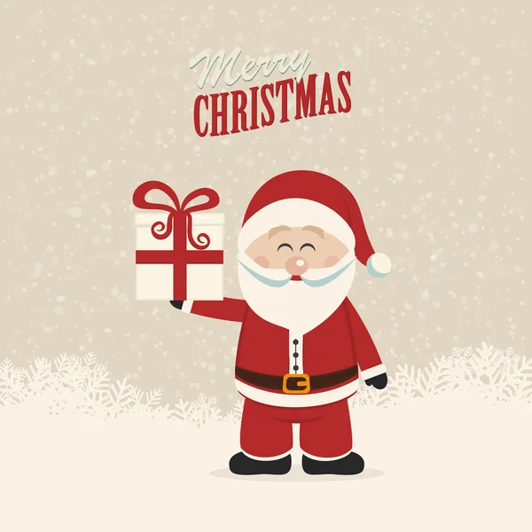 Santa claus hold christmas gift — Stock Vector