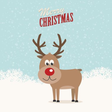 Ren geyiği karlı arka plan