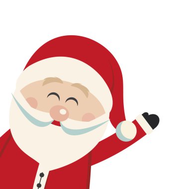 santa claus wave isolated background clipart