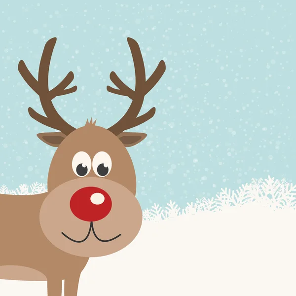 Reindeer snowy background — Stock Vector