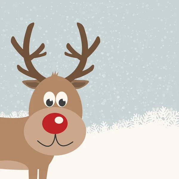 Reindeer snowy background — Stock Vector