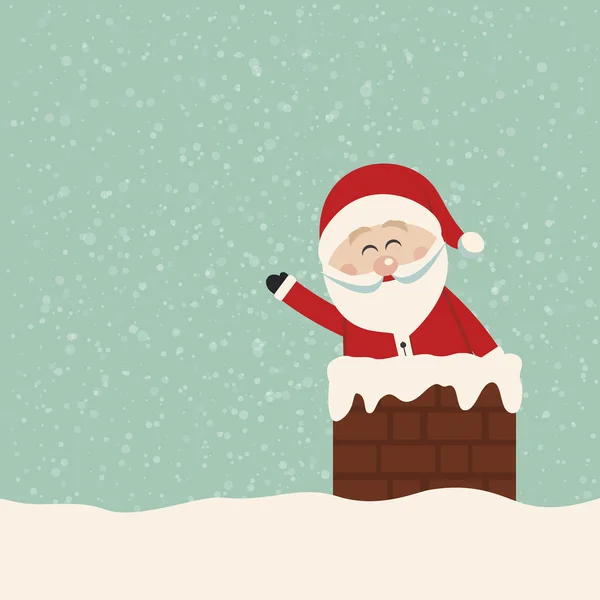 Santa vlna v pozadí sněhu komínem — Stockový vektor