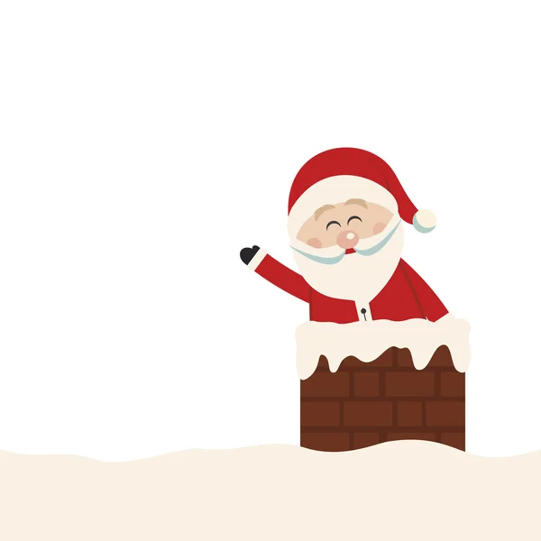 Santa kémény fehér háttér wave — Stock Vector