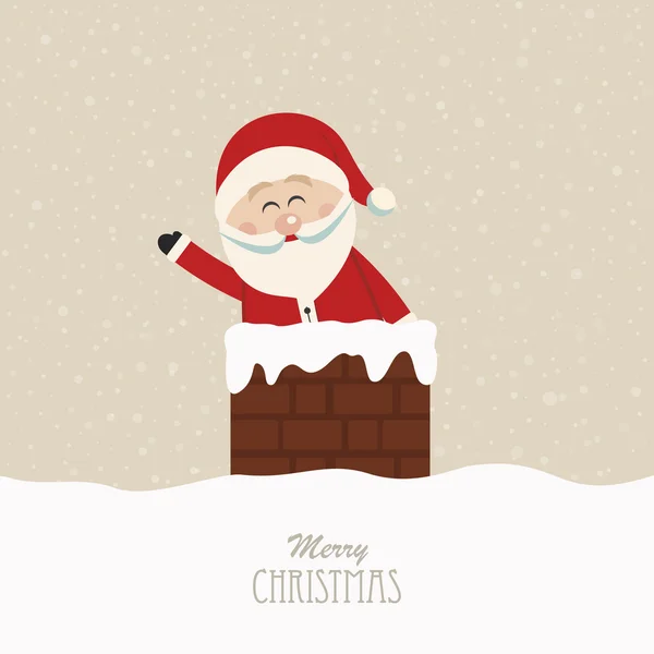 Santa dalga baca kar arka planda — Stok Vektör