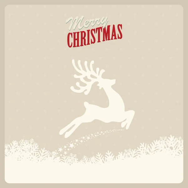 Neşeli Noel Reindeer fly — Stok Vektör