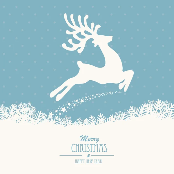 Rensdyr flyve glædelig jul – Stock-vektor