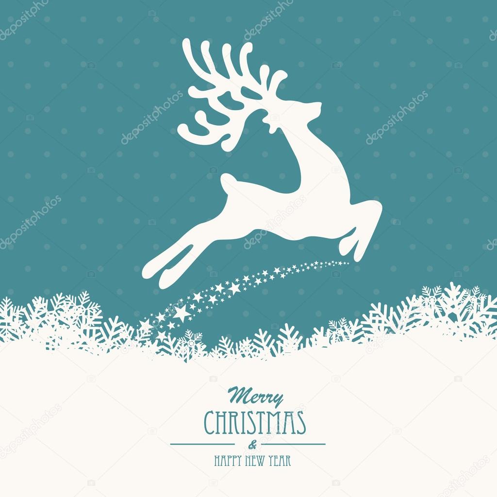 reindeer fly merry christmas