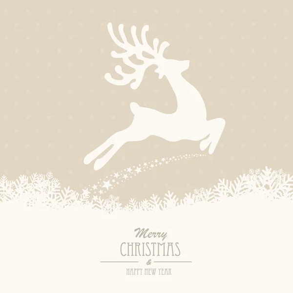 Reindeer fly merry christmas — Stock Vector