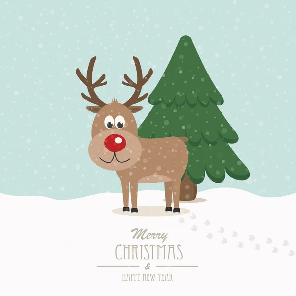 Cadeau de Noël dans la cheminée fond d'hiver — Image vectorielle