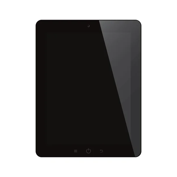 Computer tablet con schermo nero su sfondo isolato — Vettoriale Stock