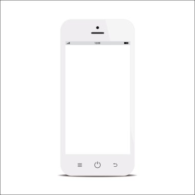 Beyaz arkaplanda boş ekranı olan akıllı telefon