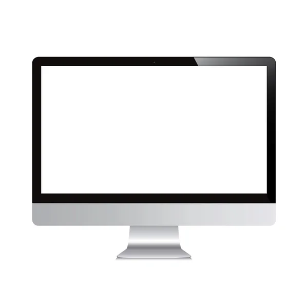 Pantalla de computadora vectorial aislada sobre fondo blanco — Vector de stock