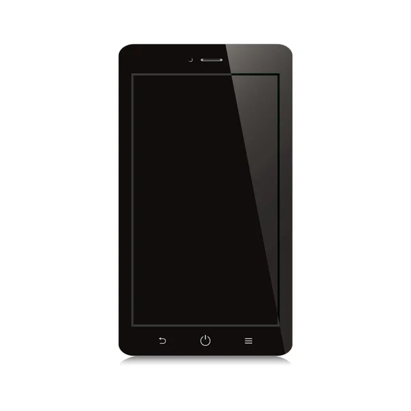 Fehér alapon fekete üres képernyő smartphone — Stock Vector