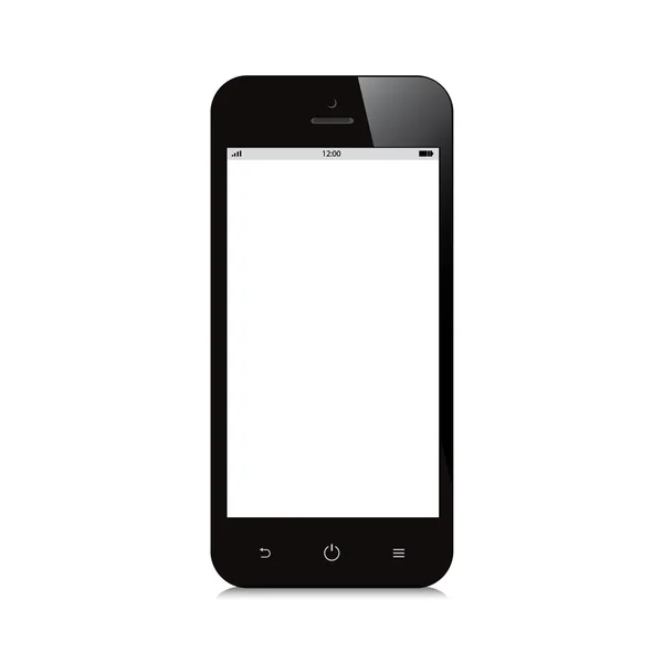 Smartphone with white blank screen on white background — Stock Vector