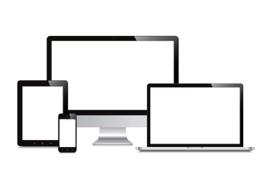 laptop, smartphone, tablet, computer, display isolated mockup wh clipart