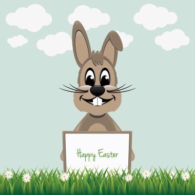 Pano arkasındaki kahverengi tavşan