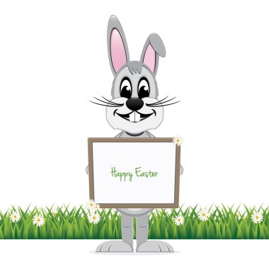 gri bunny Paskalya tabela izole mutlu tutun