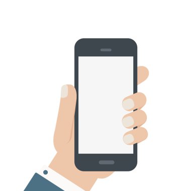 Daire boş telefon tutun el izole