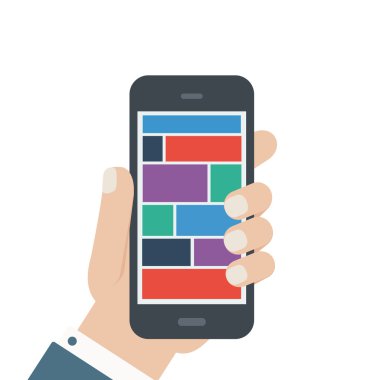 Daire boş telefonu tut elinde izole arka plan