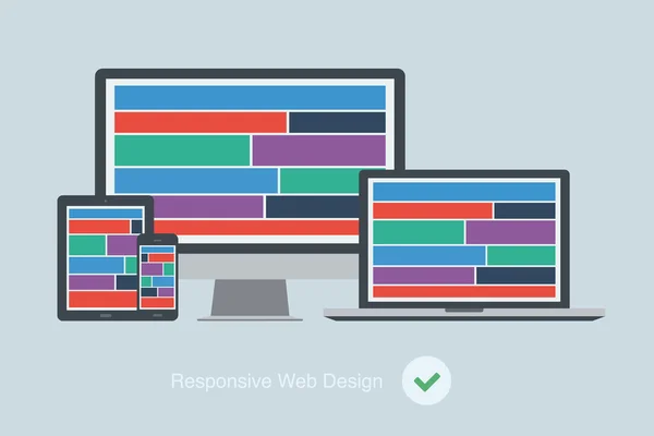 Plat responsieve web ontwerp apparaat — Stockvector
