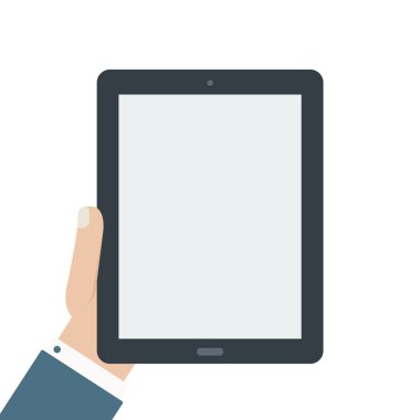 boş tablet düz tutarak izole arka planı Tasarla