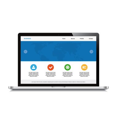 dizüstü bilgisayar yanıt veren web tasarım beyaz arka plan