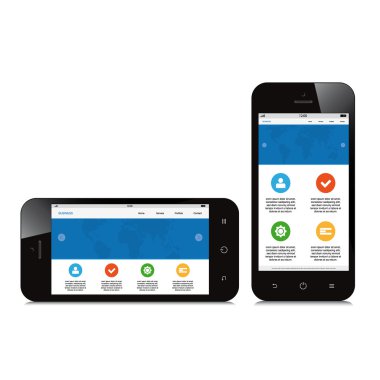 beyaz zemin üzerinde cep telefonu duyarlı webdesign