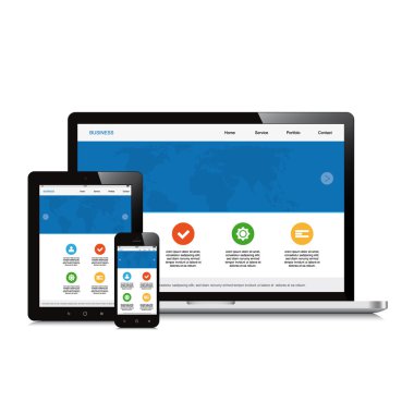 cep telefonu, dizüstü ve tablet duyarlı webdesign backgrou izole