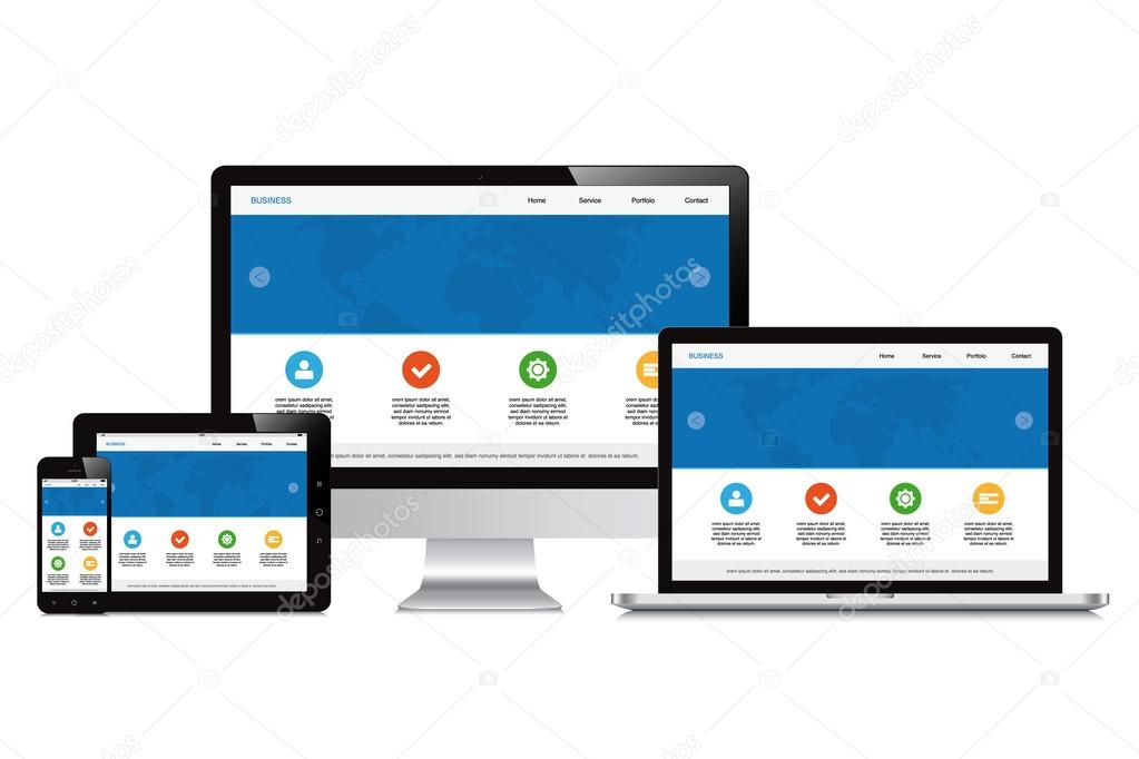 laptop, smartphone, tablet, computer, display isolated responsiv