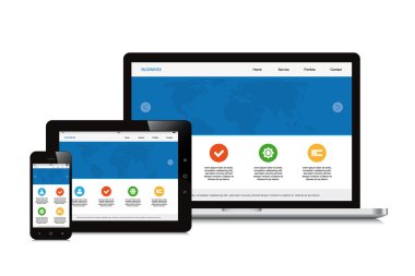 cep telefonu, dizüstü ve tablet duyarlı webdesign backgrou izole