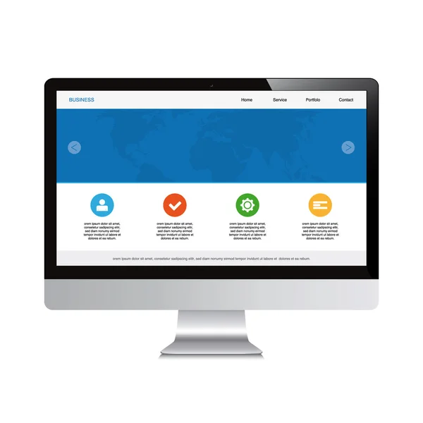 Desktop isolado webdesign responsivo — Vetor de Stock