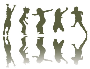 mutlu çocuk silhouettes