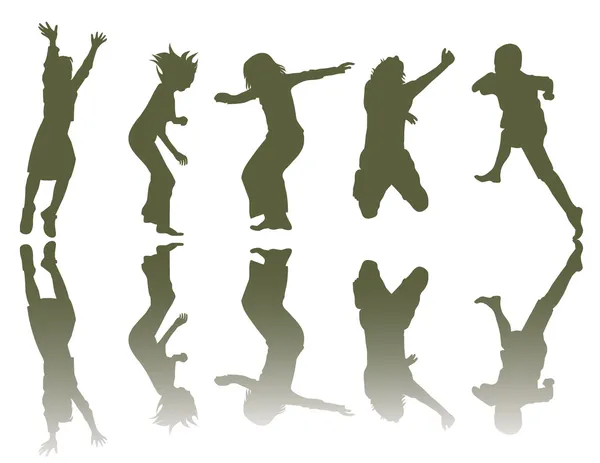 mutlu çocuk silhouettes