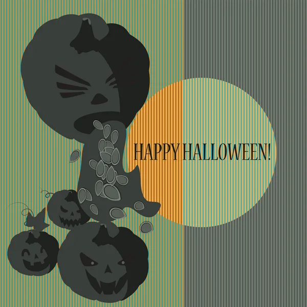 Halloween con calabazas — Vector de stock